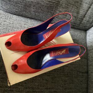 Preowned Red leather wedge-7.5N